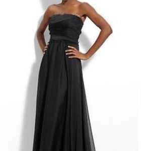 Monique Lhuillier Bridesmaids Black Strapless Dress Size 2